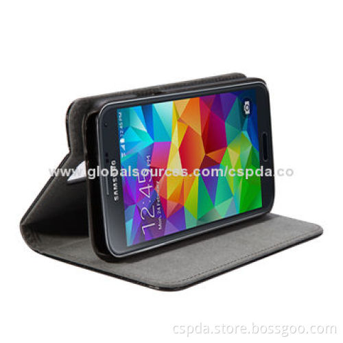 360 Degrees Rotation Back Standing Leather Cases for Samsung Galaxy S5, OEM and ODM Orders Available